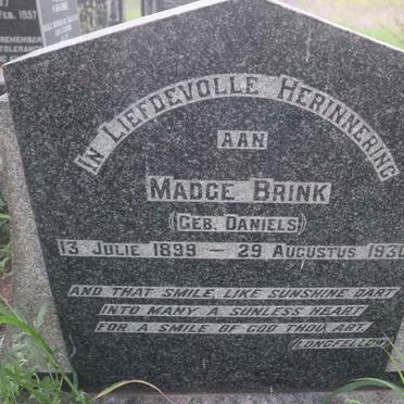 BRINK Madge nee DANIELS 1899-1930