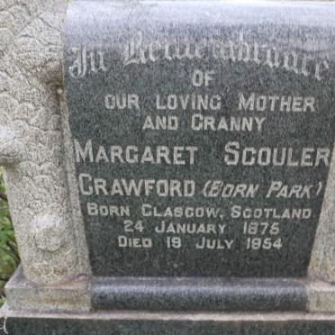 CRAWFORD Margaret Scouler nee PARK 1875-1954