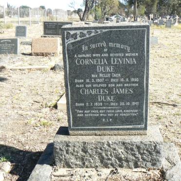 DUKE Cornelia Levinia nee TACK 1907-1950 :: DUKE Charles James 1939-1947