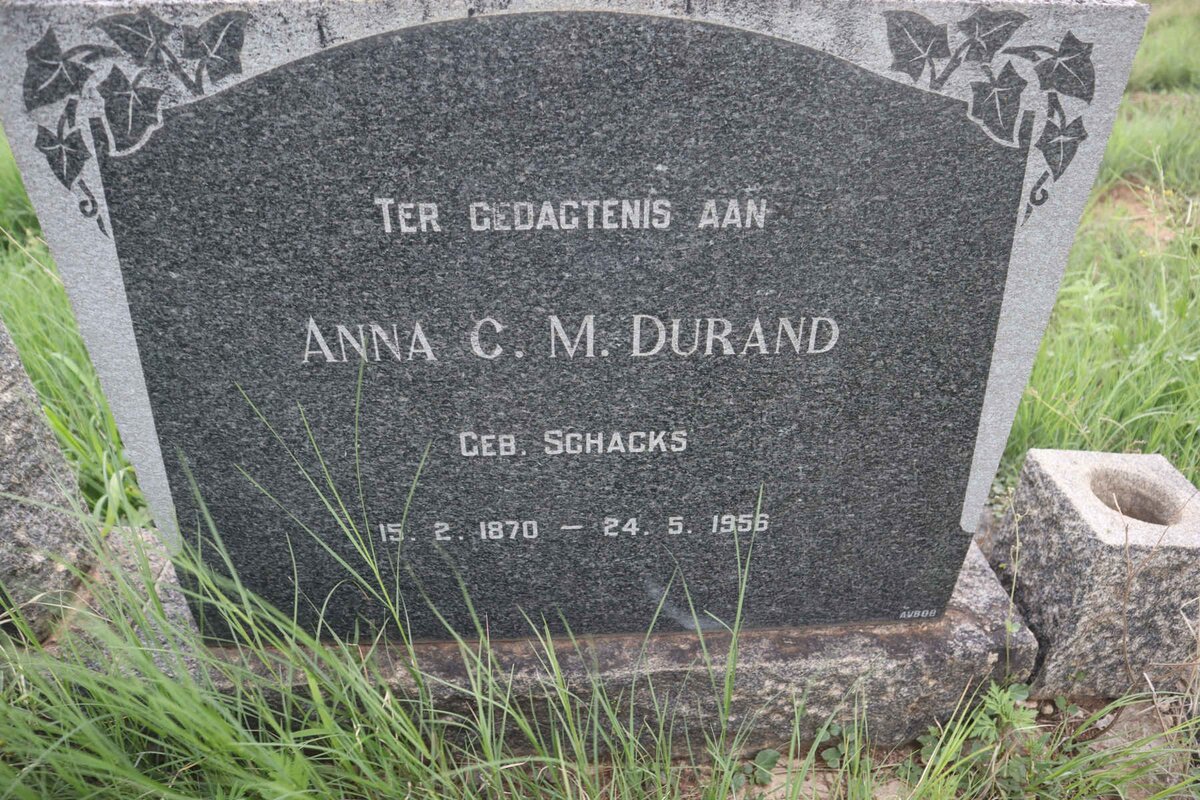 DURAND Anna C.M. nee SCHACKS 1870-1956