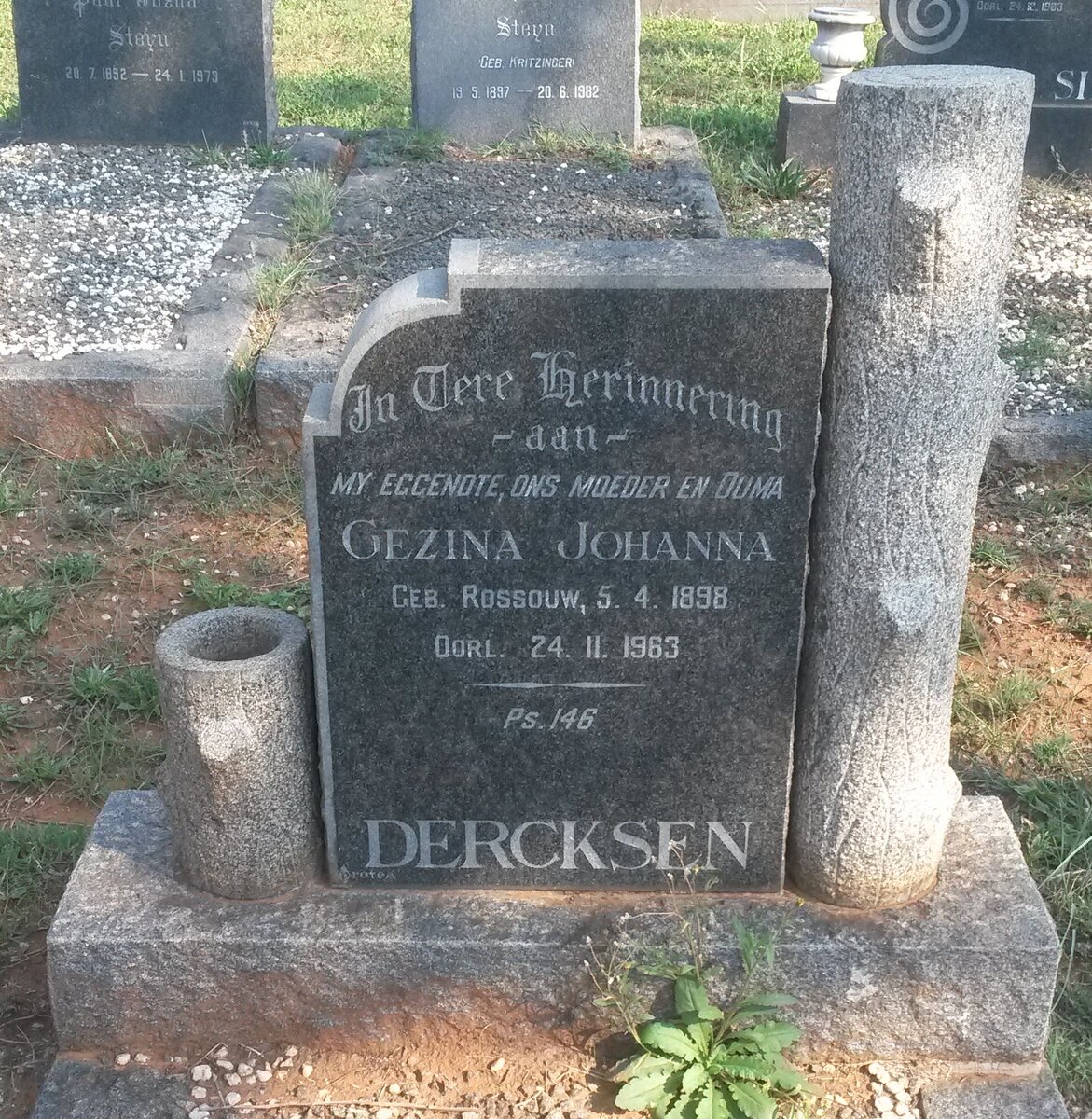 DERCKSEN Gezina Johanna nee ROSSOUW 1898-1963