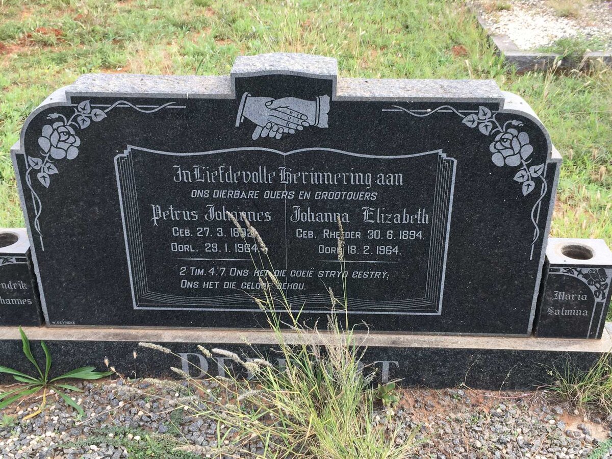 DELPORT Petrus Johannes 1892-1964 &amp; Johanna Elizabeth RHEEDER 1894-1964