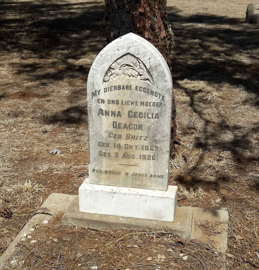 DEACON Anna Cecilia nee BRITZ 1869-1926