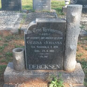 DERCKSEN Gezina Johanna nee ROSSOUW 1898-1963