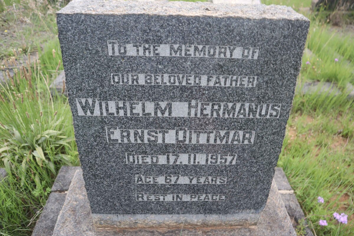 DITTMAR Wilhelm Hermanus Ernst -1957