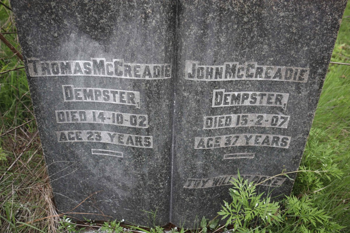 DEMPSTER John McCreadie -1907 :: DEMPSTER Thomas McCreadie -1902