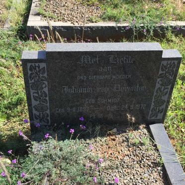 DEVENTER Johanna, van nee SCHMIDT 1897-1972