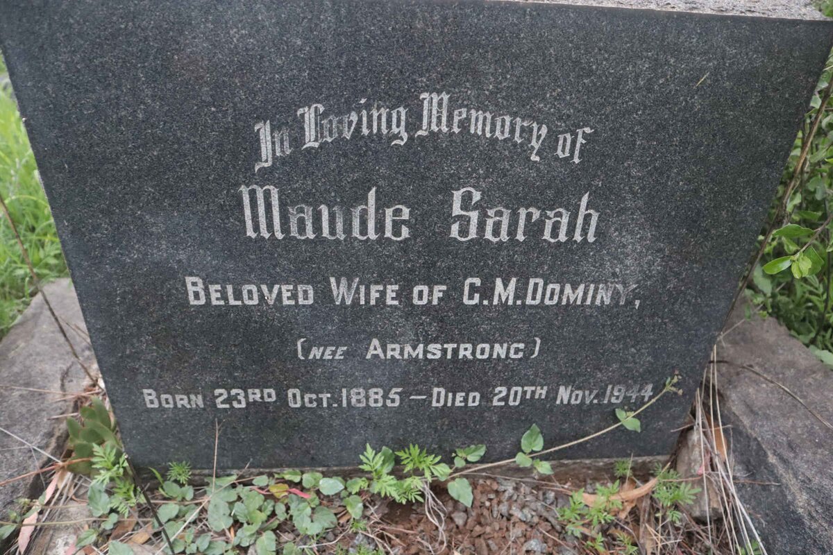 DOMINY Maude Sarah nee ARMSTRONG 1885-1944