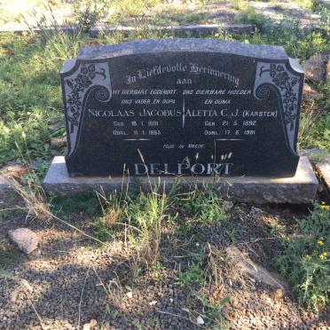 DELPORT Nicolaas Jacobus 1891-1965 &amp; Aletta C.J. KARSTEN 1892-1981