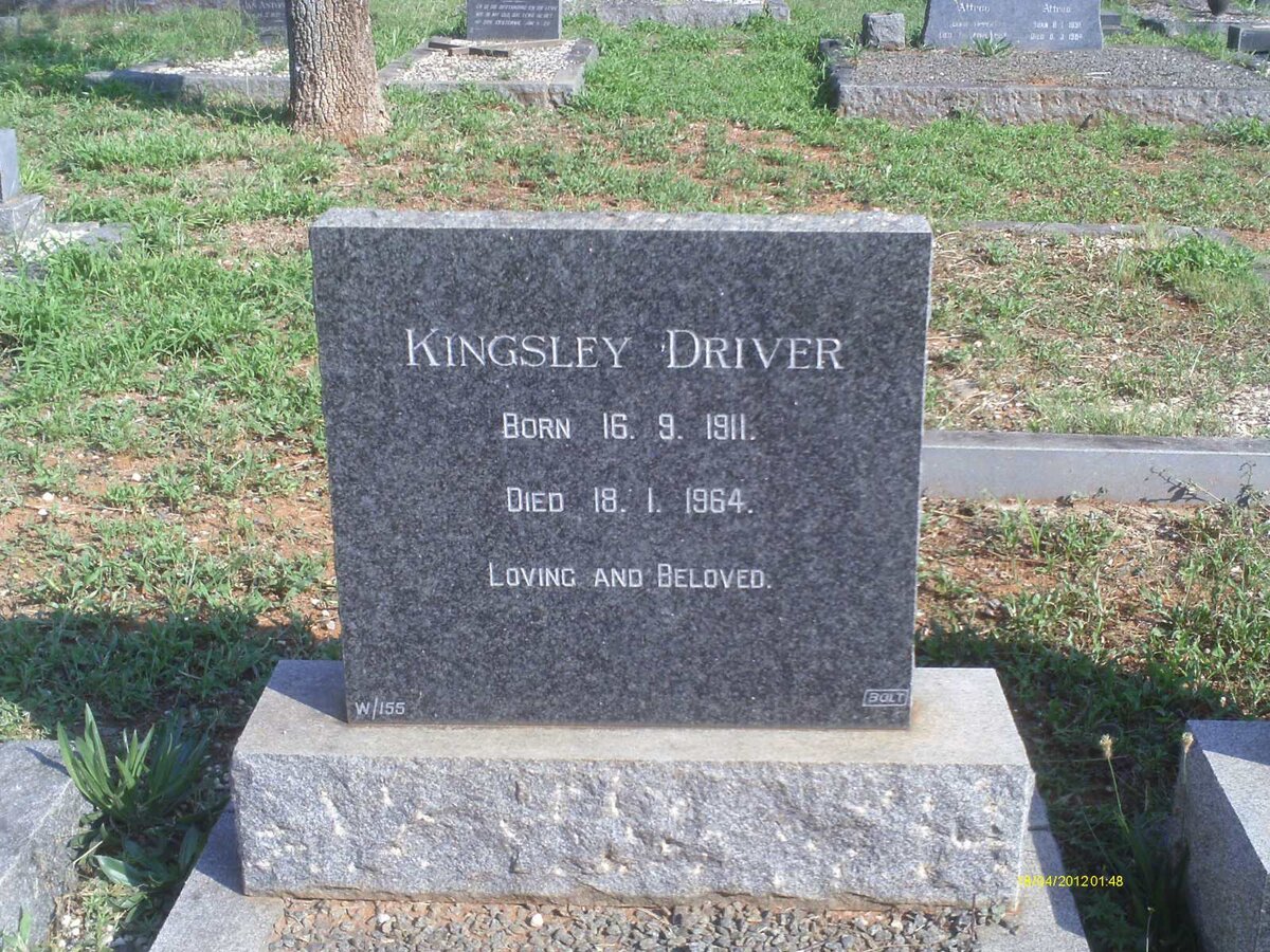 DRIVER Kingsley 1911-1964