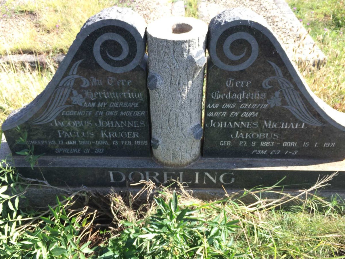 DORFLING Johannes Michael Jakobus 1883-1971 &amp; Jacobus Johannes Paulus Kruger SCHEEPERS 1900-1966