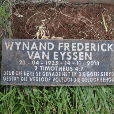EYSSEN Wynand Frederick, van 1925-2013