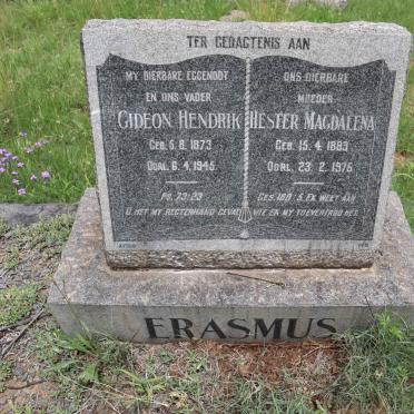 ERASMUS Gideon Hendrik 1873-1945 &amp; Hester Magdalena 1889-1975