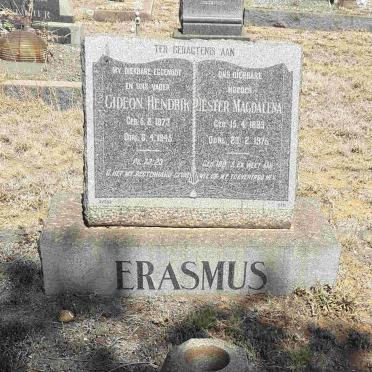 ERASMUS Gideon Hendrik 1873-1945 &amp; Hester Magdalena 1883-1976