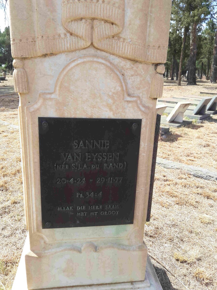 EYSSEN S.J.A., van née DU RAND 1924-1977