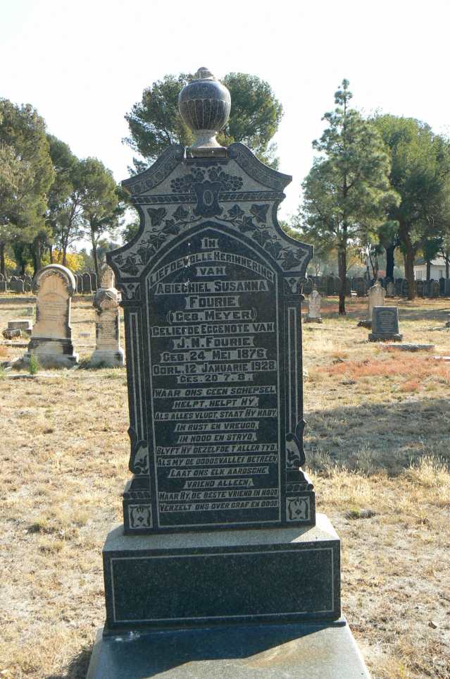 FOURIE Abiechiel Susanna nee MEYER 1876-1928