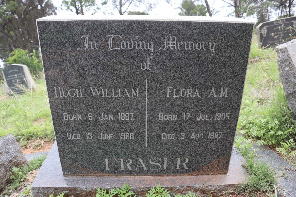 FRASER Hugh William 1897-1968 &amp; Flora A.M. 1905-1987