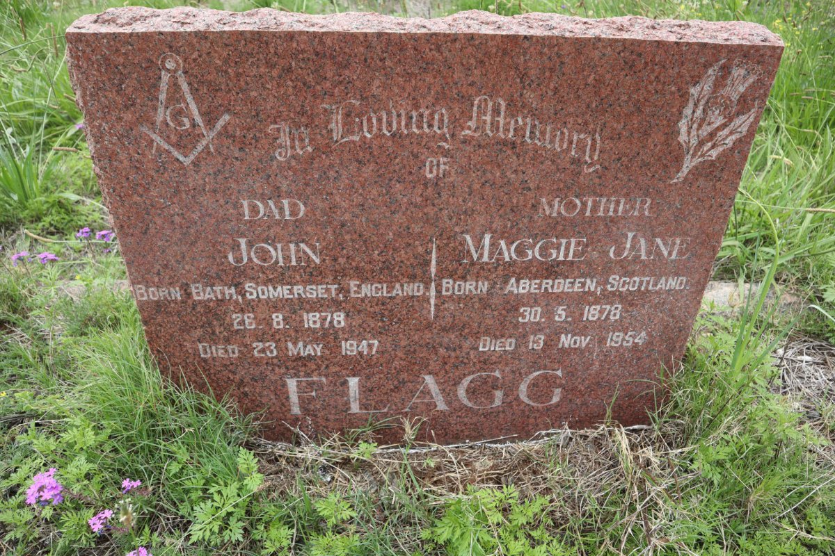 FLAGG John 1878-1947 &amp; Maggie Jane 1878-1954