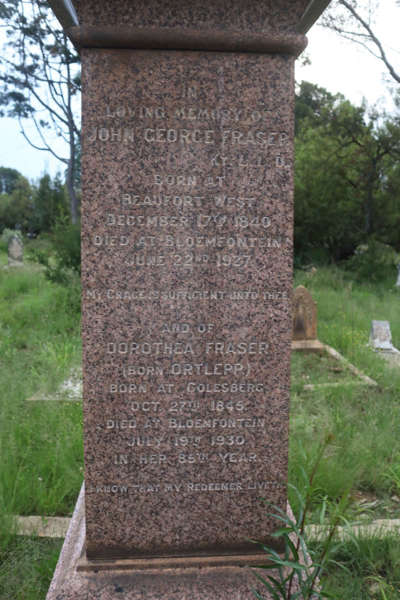 FRASER John George 1840-1927 &amp; Dorothea ORTLEPP 1845-1930