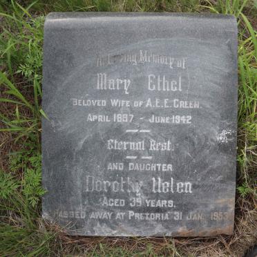 GREEN Mary Ethel 1887-1942 :: GREEN Dorothy Helen -1953