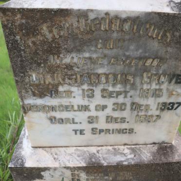 GROVE Dirk Jacobus 1915-1937