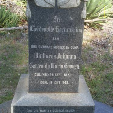 GOOSEN Minharda Johanna Gertruida Maria nee NEL 1872-1948