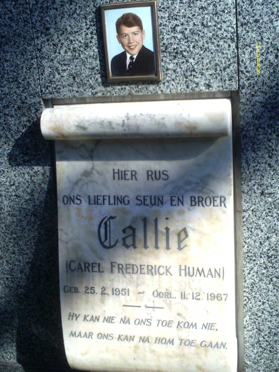 HUMAN Carel Frederick 1951-1967