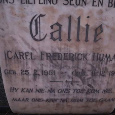 HUMAN Carel Frederick 1951-1967