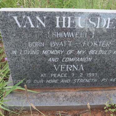 HEUSDEN Verna, van formerly SHIMWELL nee BYATT-FOSTER -1993