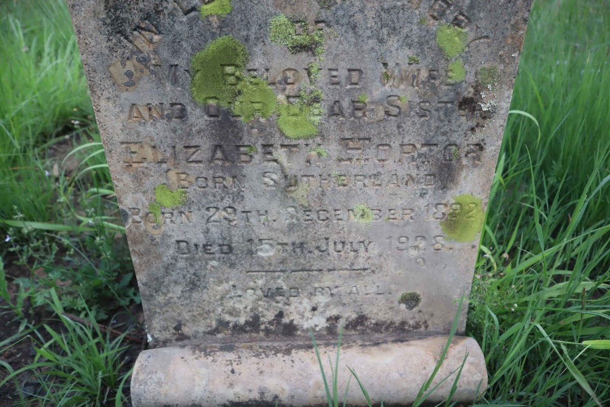 HORTOR Elizabeth nee SUTHERLAND 1892-1928