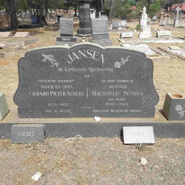 JANSEN Gerard Pieter Albert 1876-1975 &amp; Machteld Susara VILJOEN 1890-1959