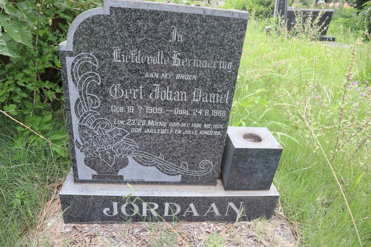 JORDAAN Gert Johan Daniel 1909-1966