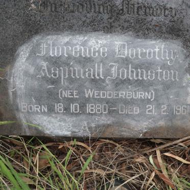 JOHNSTON Florence Dorothy Aspinall nee WEDDERBURN 1880-1961