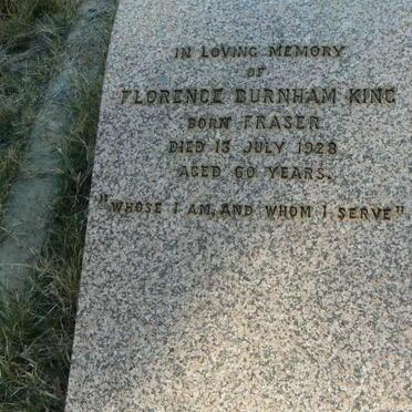 KING Florence Burnham nee FRASER -1928