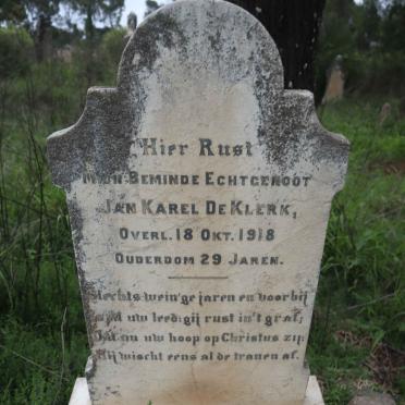KLERK Jan Karel, de -1918