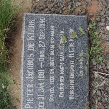KLERK Pieter Jacobus, de 1881-1940