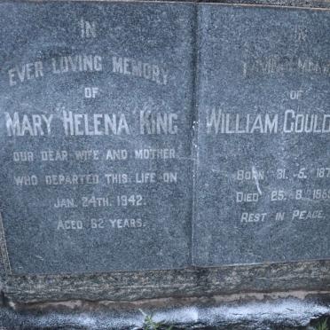 KING William Gould 1872-1959 &amp; Mary Helena -1942