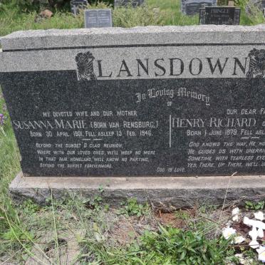 LANSDOWN Henry Richard 1879-1955 &amp; Susanna Marie VAN RENSBURG 1901-1946