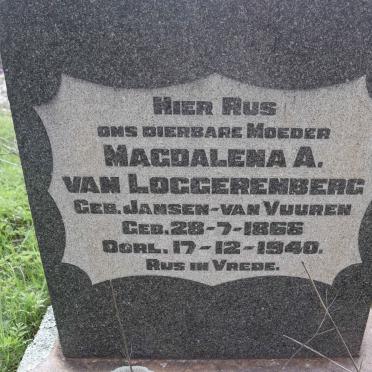 LOGGERENBERG Magdalena A., van nee JANSEN VAN VUUREN 1866-1940