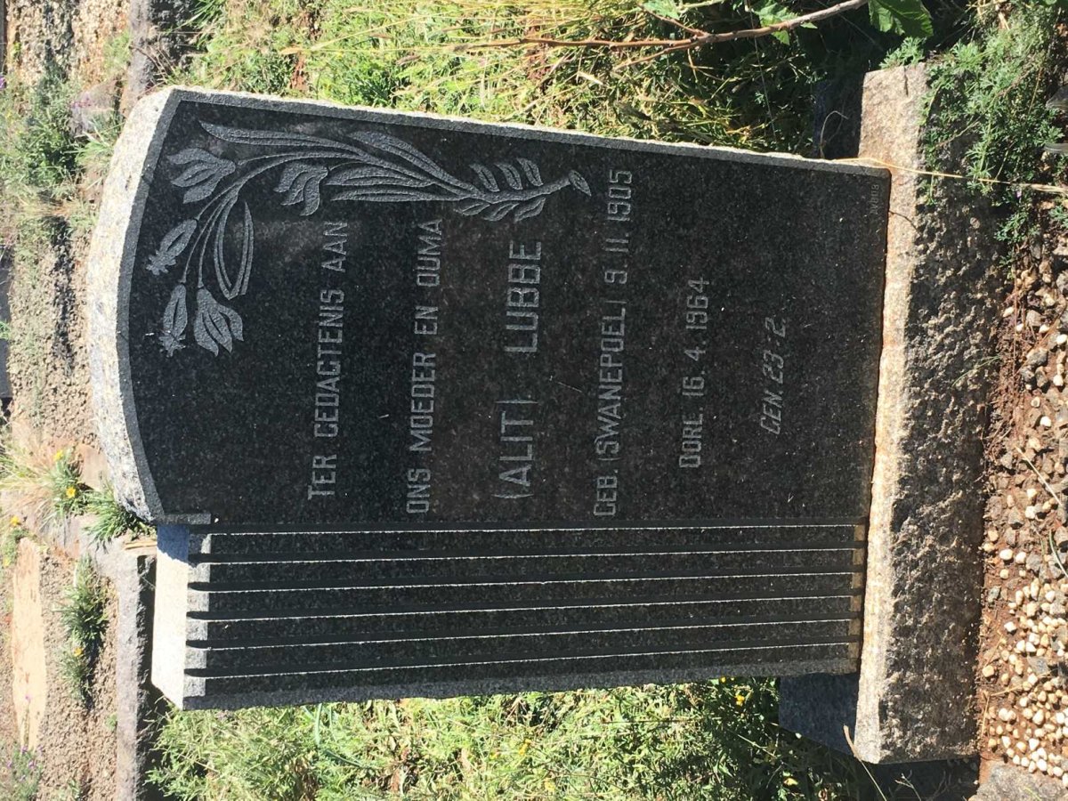 LUBBE Alit nee SWANEPOEL 1905-1964