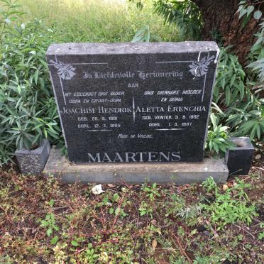 MAARTENS Joachim Hendrik 1881-1965 &amp; Aletta Erenchia VENTER 1892-1967