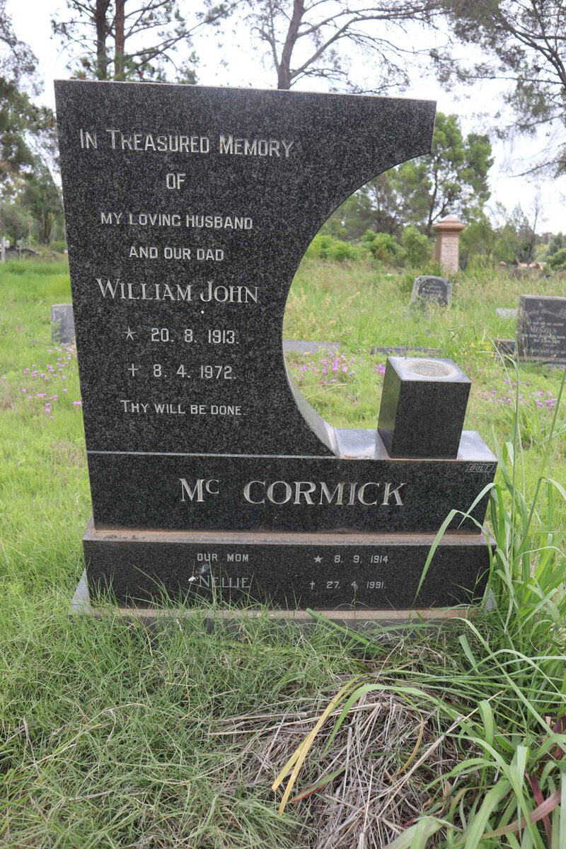 MCCORMICK William John 1913-1972 &amp; Nellie 1914-1991