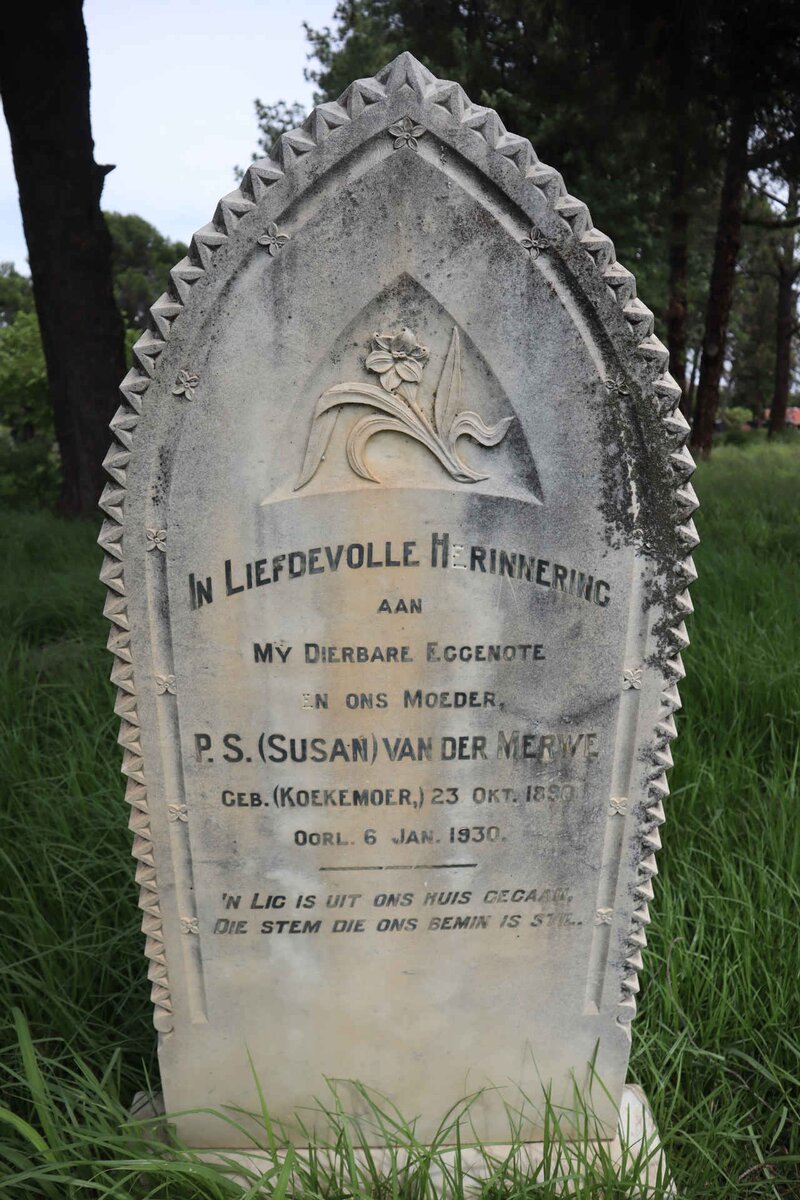 MERWE P.S., van der nee KOEKEMOER 1890-1930