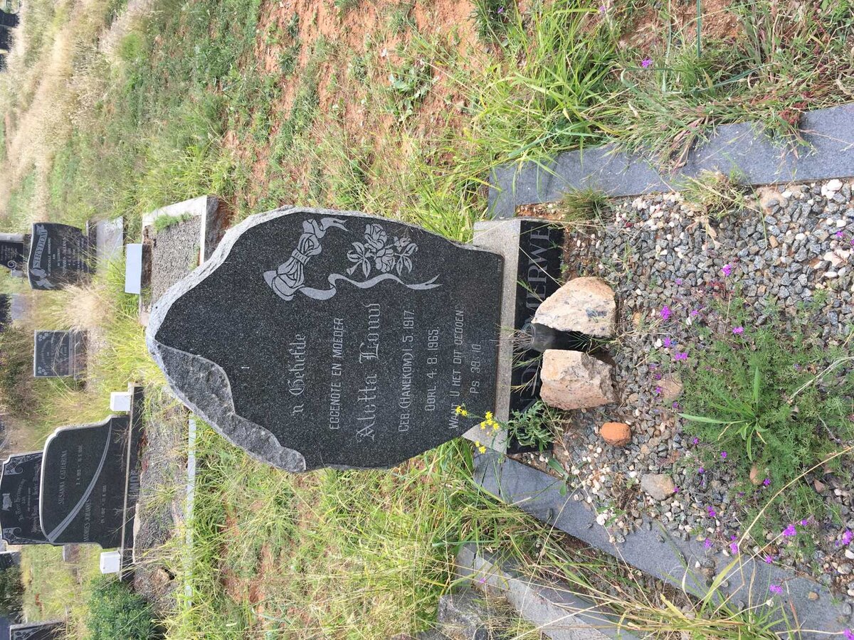 MERWE Aletta Louw, v.d. nee HANEKOM 1917-1965