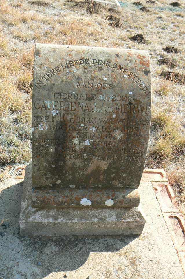 MERWE Cateriena J.J., v.d. nee FICH 1866-19??