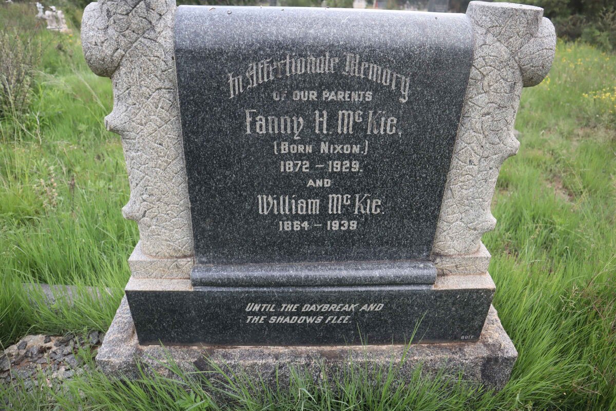 MCKIE William 1864-1939 &amp; Fannie H. NIXON 1872-1929