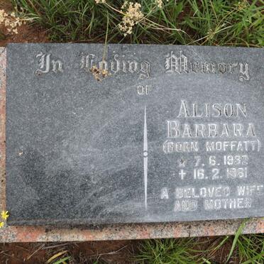MOFFATT Alison Barbara 1932-1981