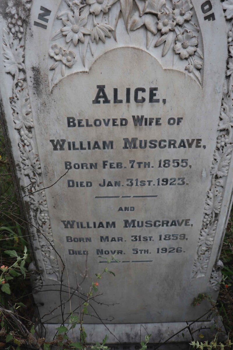 MUSGRAVE William 1858-1926 &amp; Alice 1855-1923