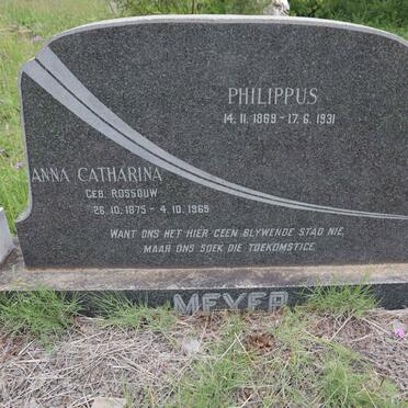 MEYER Philippus 1869-1931 &amp; Anna Catharina ROSSOUW 1875-1965