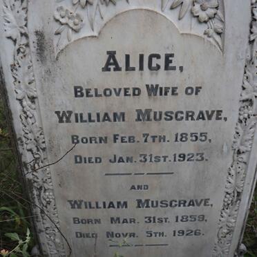MUSGRAVE William 1858-1926 &amp; Alice 1855-1923